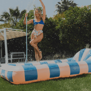Blue & Coral Stripe Tanning Pool - use in or out of the water